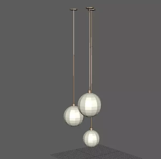 Dangling Lamps 3D model_0