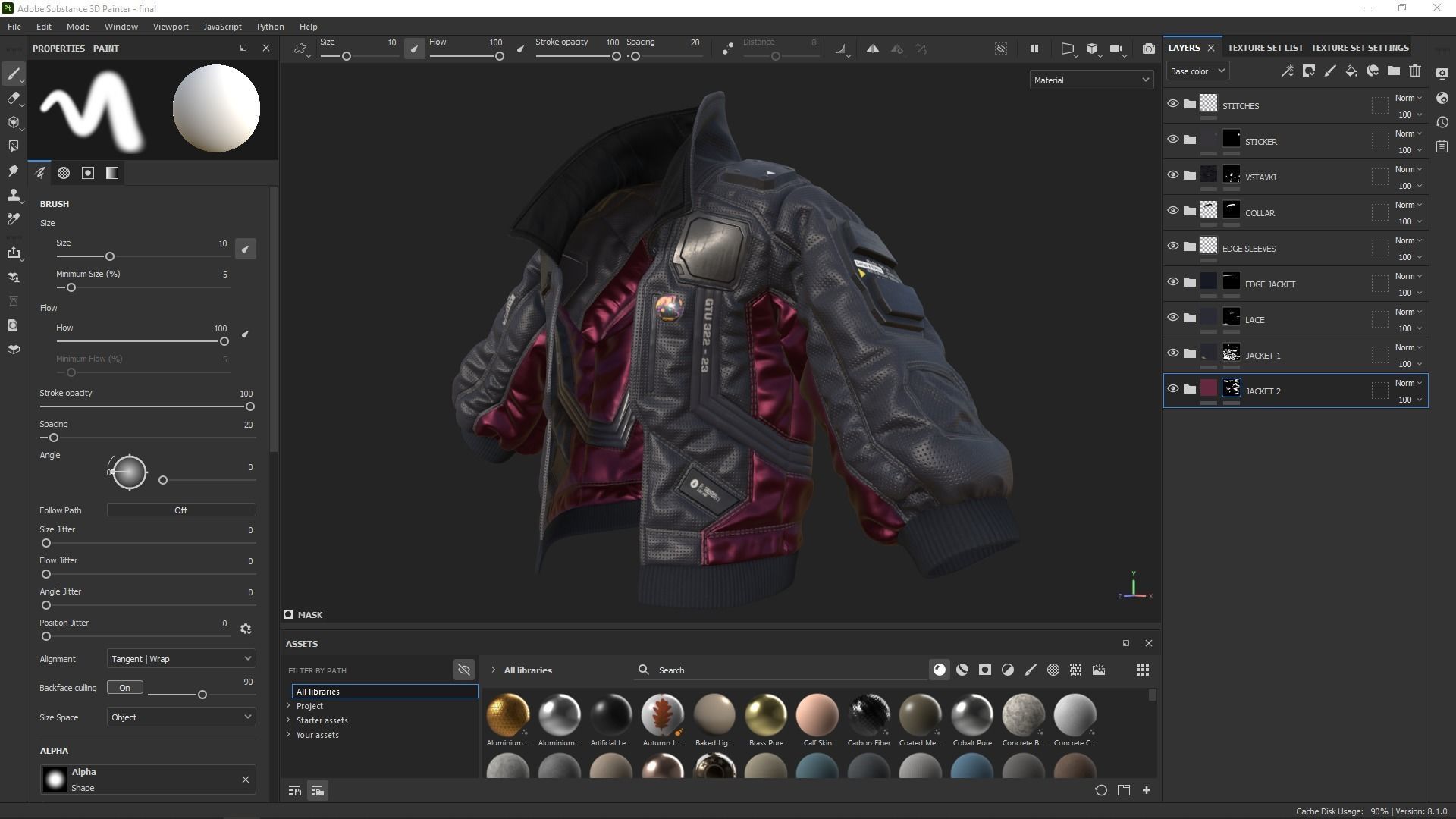 Tutorial - Cyberpunk Jacket Low-poly 3D model_9