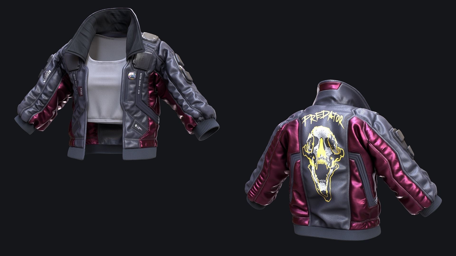 Tutorial - Cyberpunk Jacket Low-poly 3D model_4