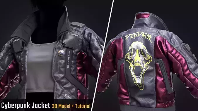 Tutorial - Cyberpunk Jacket Low-poly 3D model