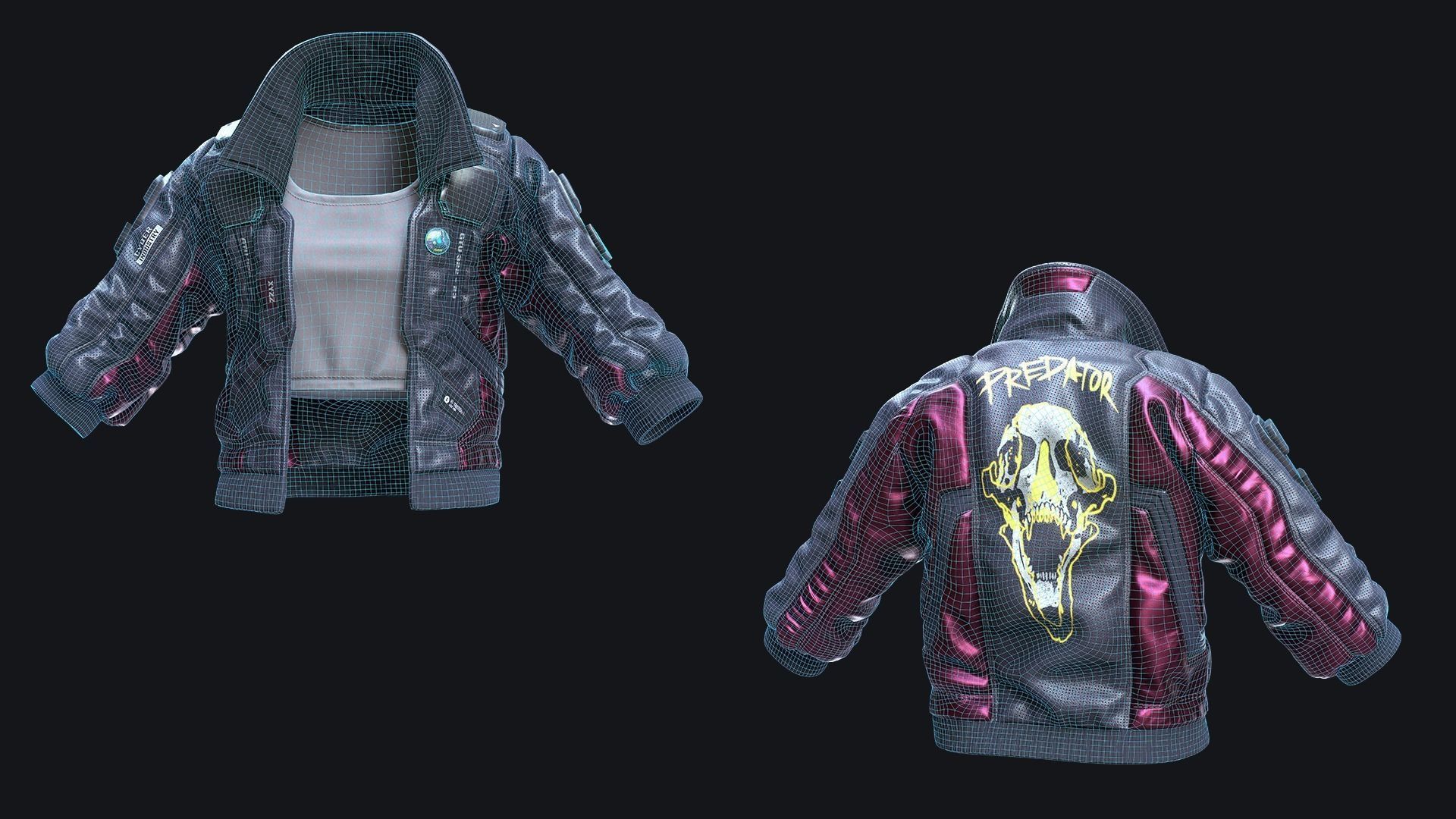 Tutorial - Cyberpunk Jacket Low-poly 3D model_5