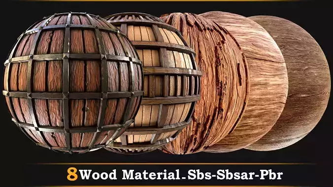 8 Stylized Wood Material -SBS-SBSAR-PBR -2 Tutorial