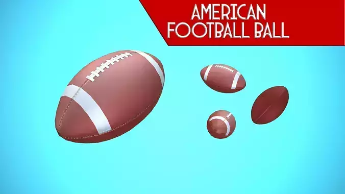 AMERICAN FOOTBALL BALL CARTOON STYLIZED Low-poly 3D model