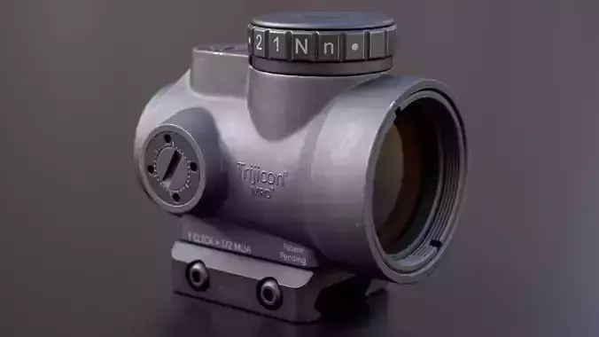 Tricicon MRO reflex sight Low-poly 3D model