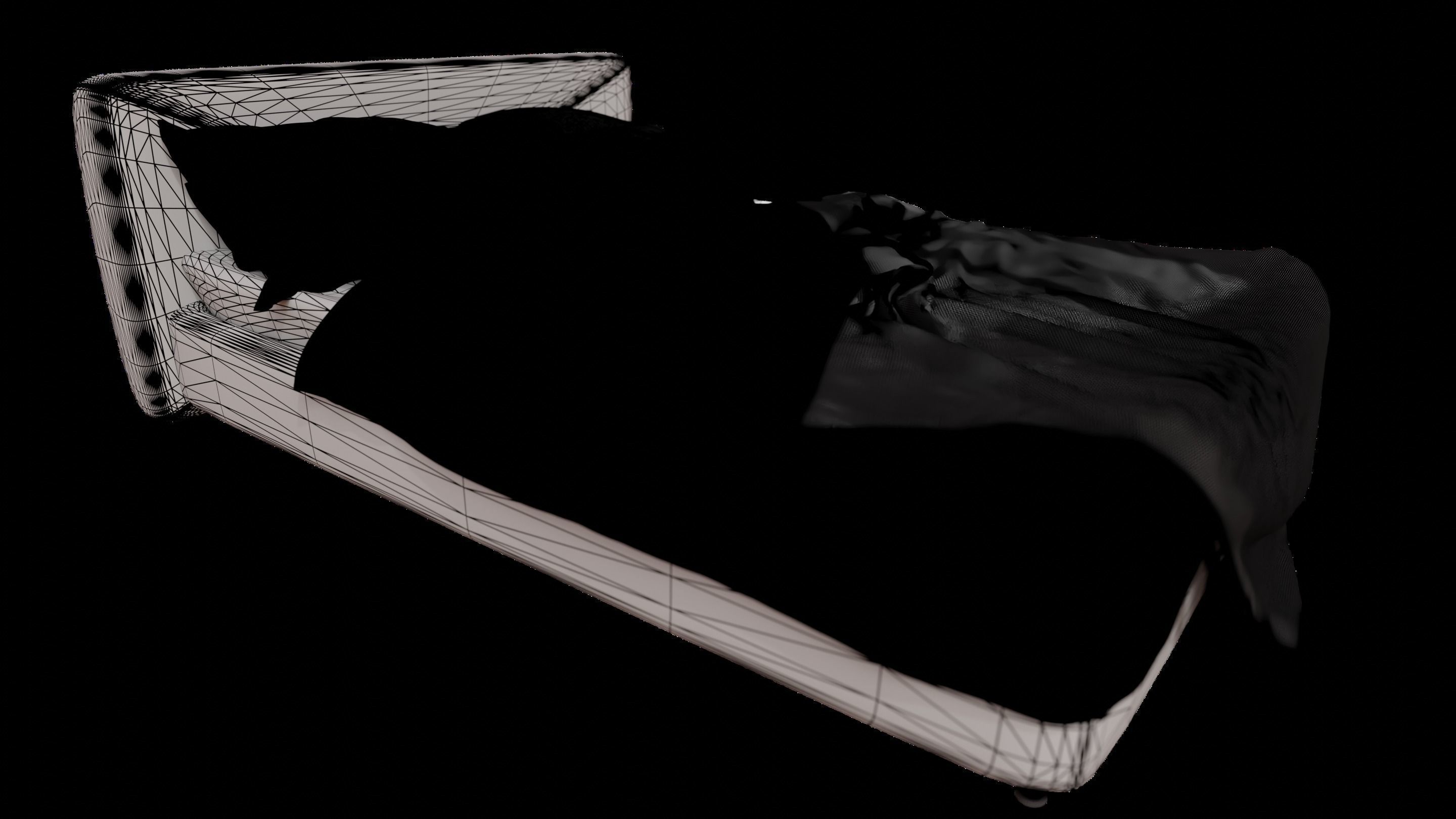 Dreamy Bed Escape - 3D Model with Pillows and Throw 3D model_18