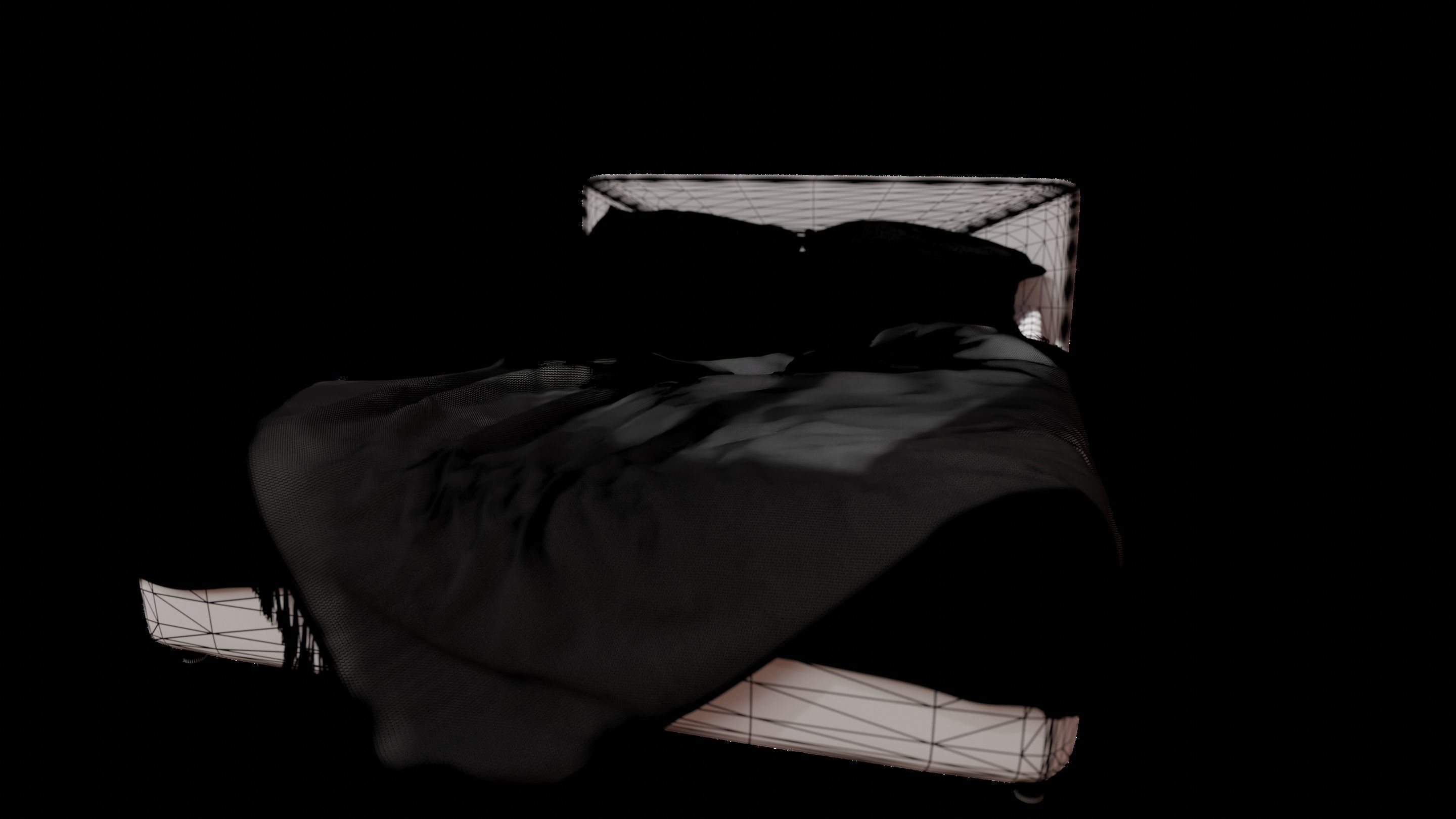 Dreamy Bed Escape - 3D Model with Pillows and Throw 3D model_17