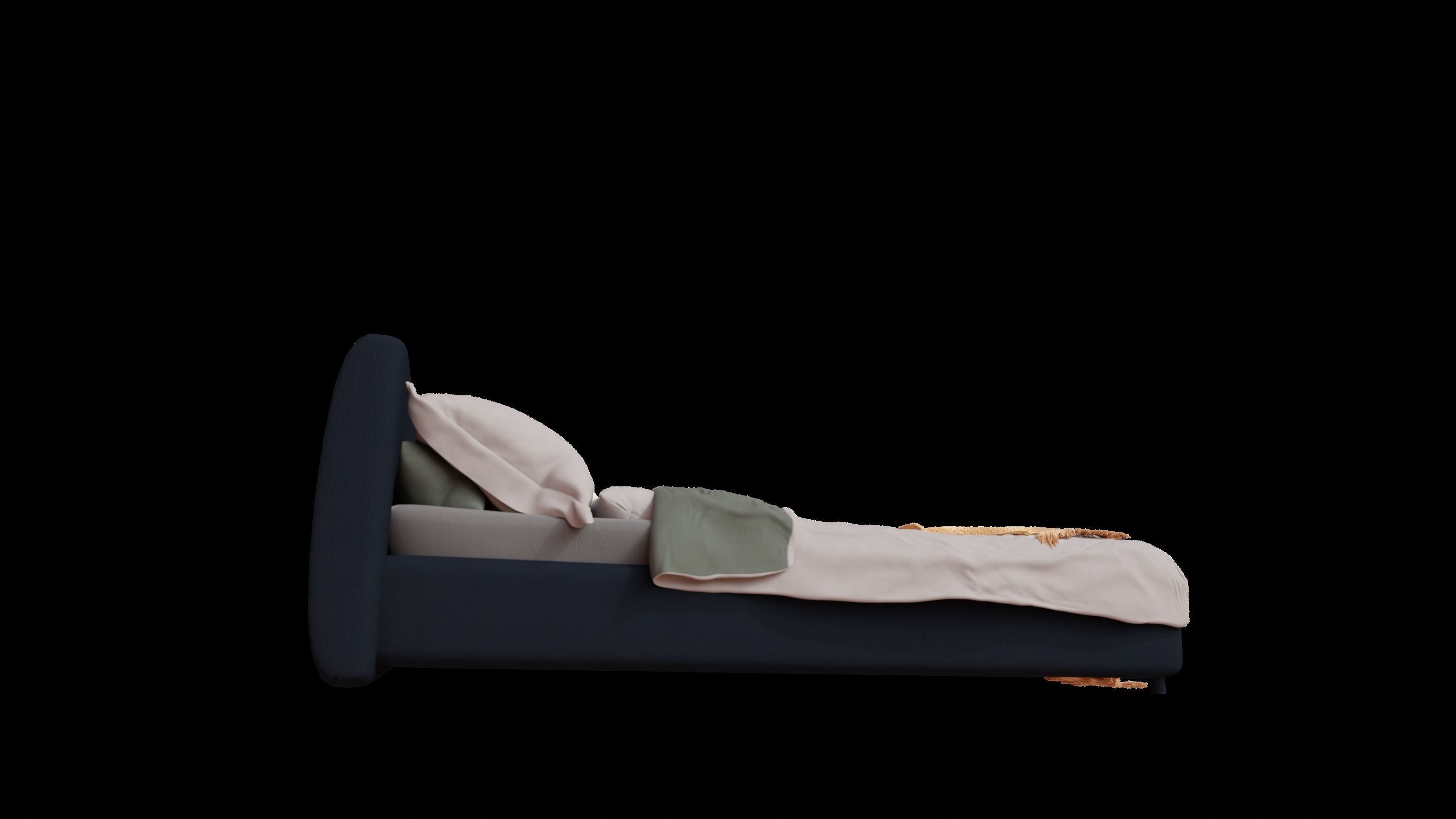 Dreamy Bed Escape - 3D Model with Pillows and Throw 3D model_11