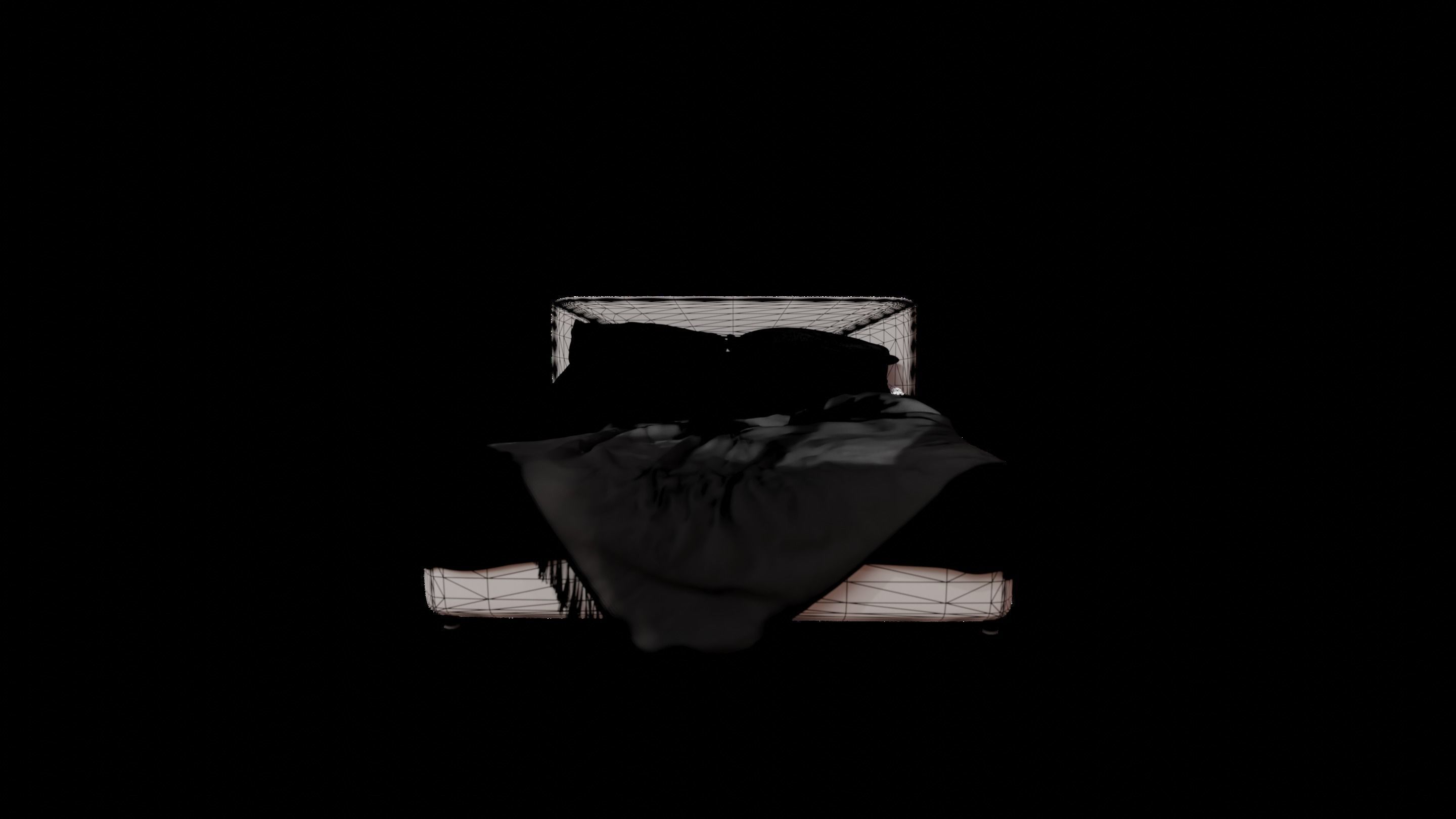 Dreamy Bed Escape - 3D Model with Pillows and Throw 3D model_8