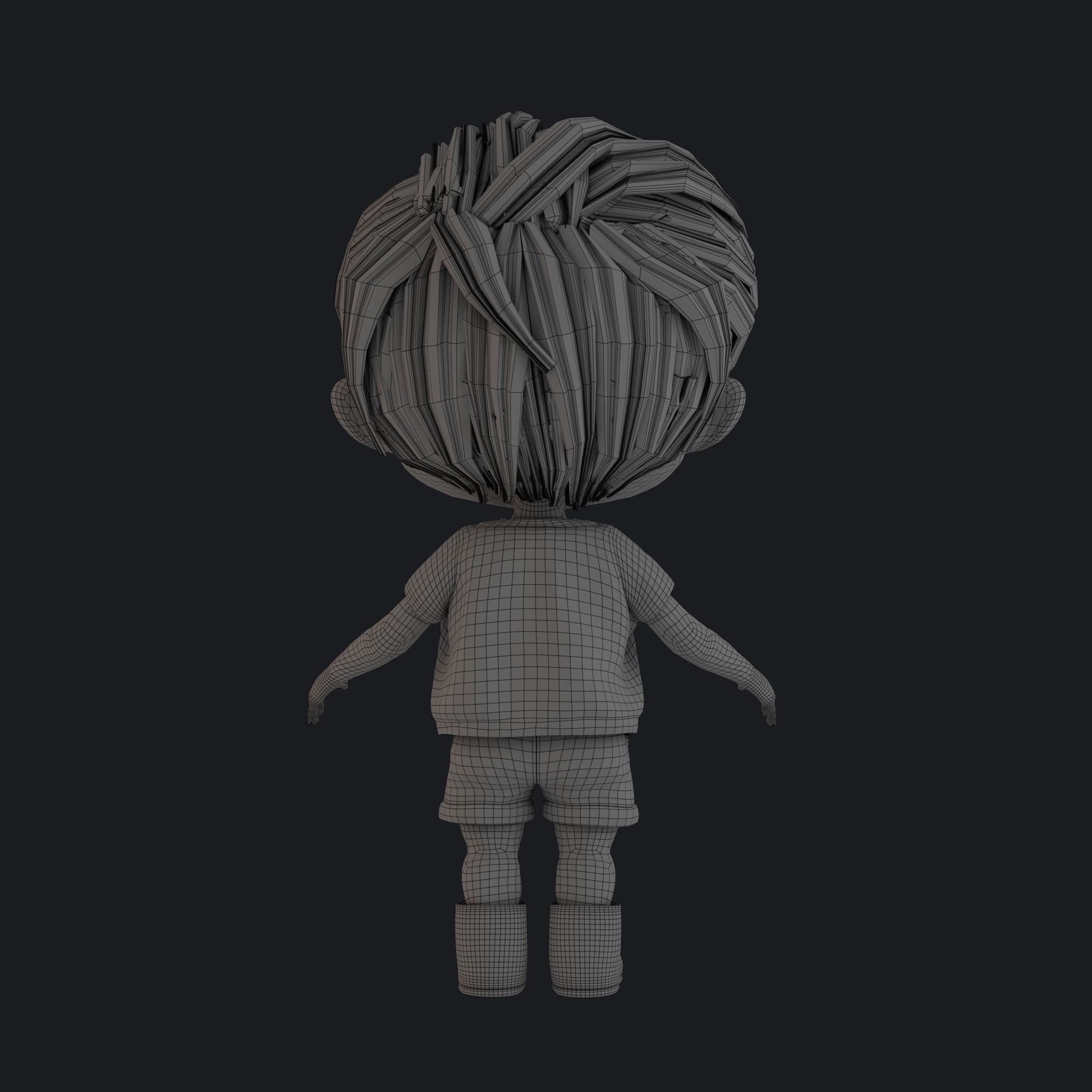 Cartoon Boy Rigged 3D model_22