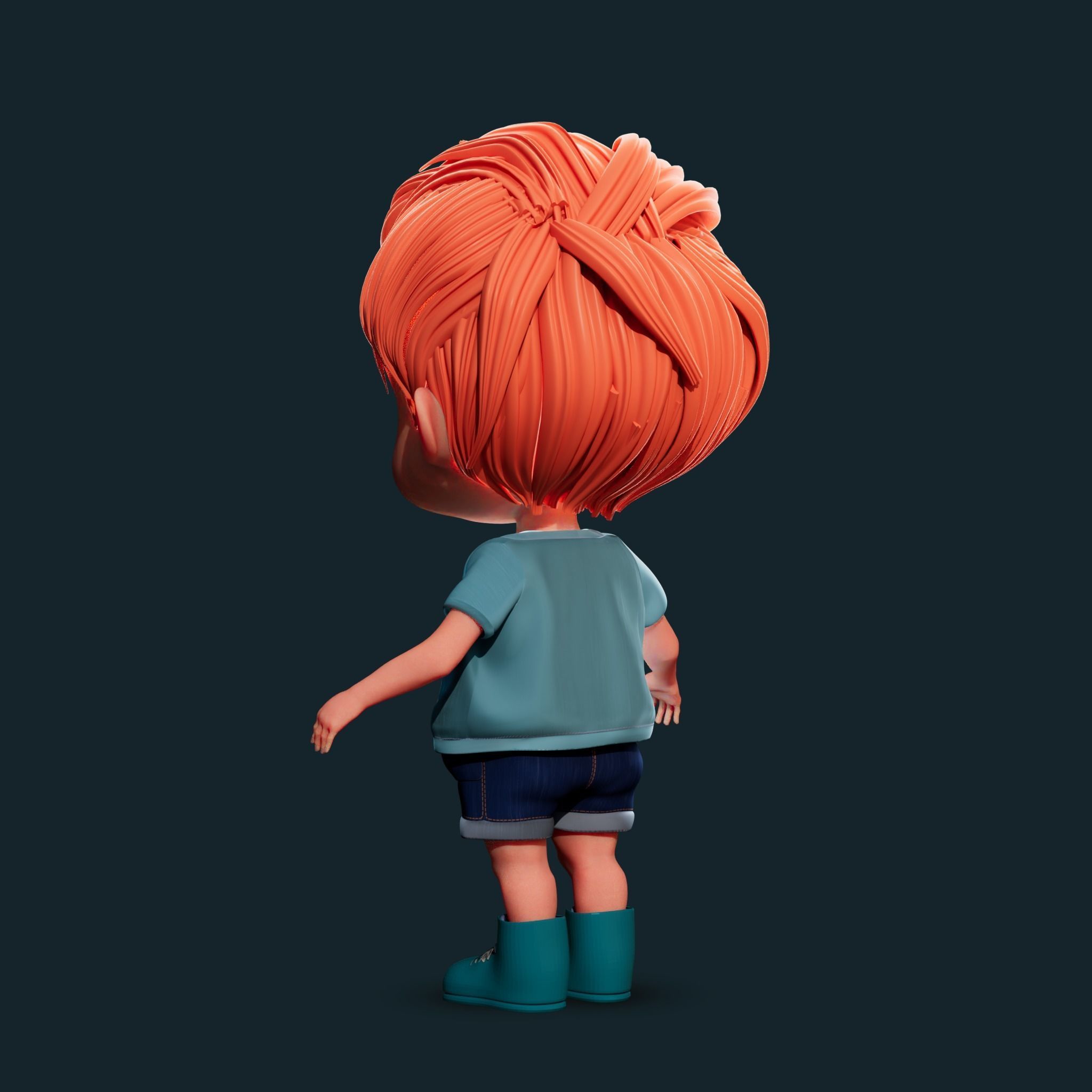 Cartoon Boy Rigged 3D model_13