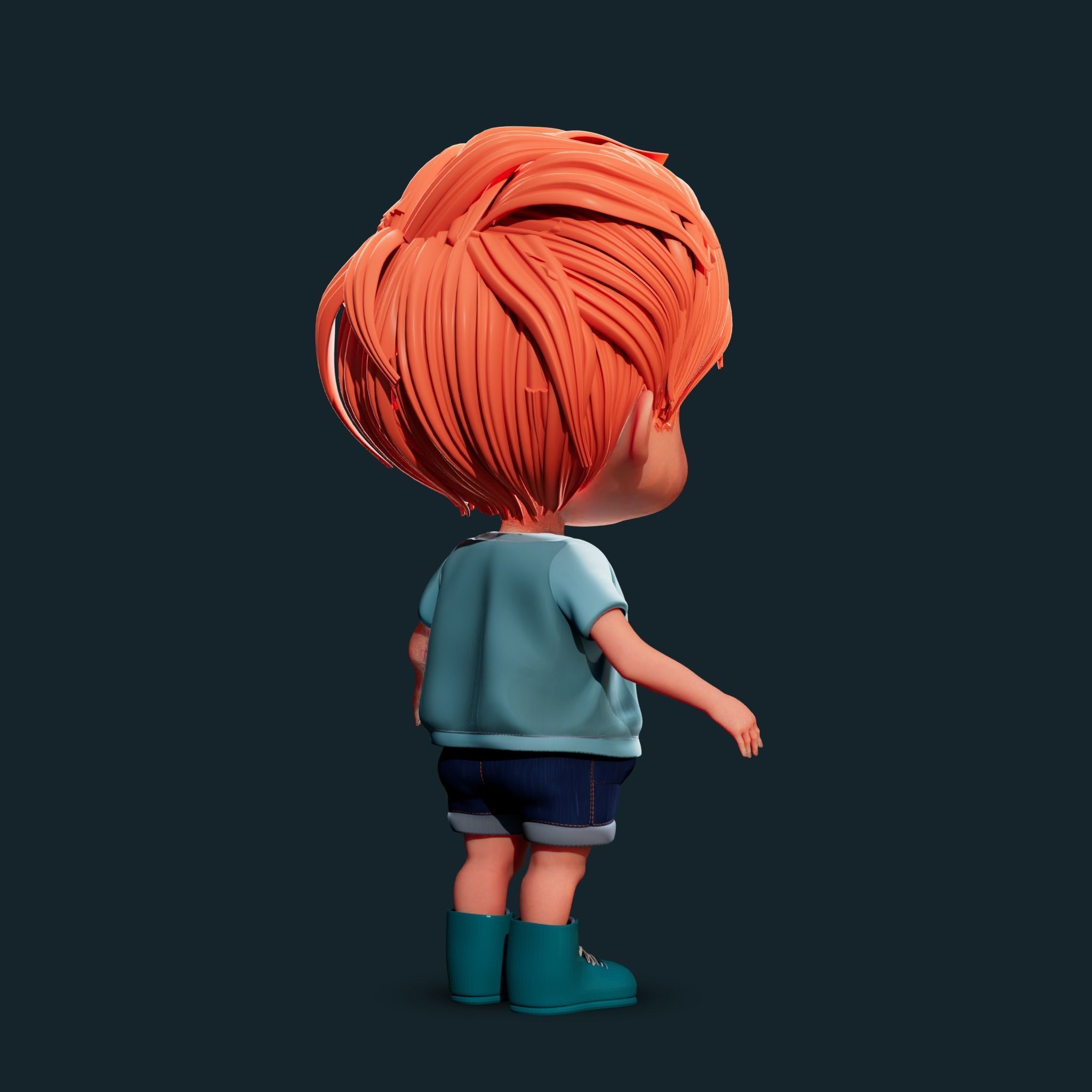 Cartoon Boy Rigged 3D model_11