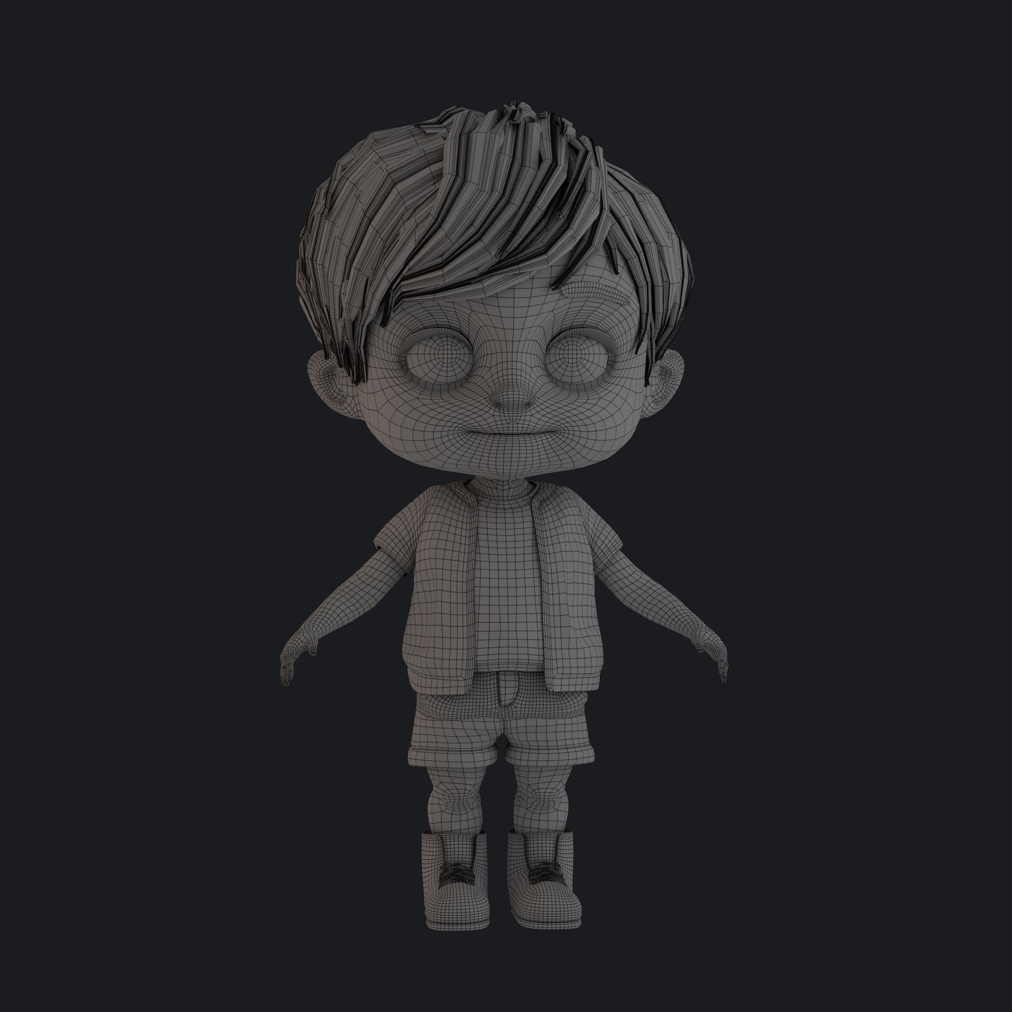 Cartoon Boy Rigged 3D model_17