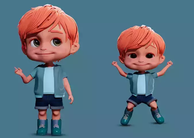 Cartoon Boy Rigged
