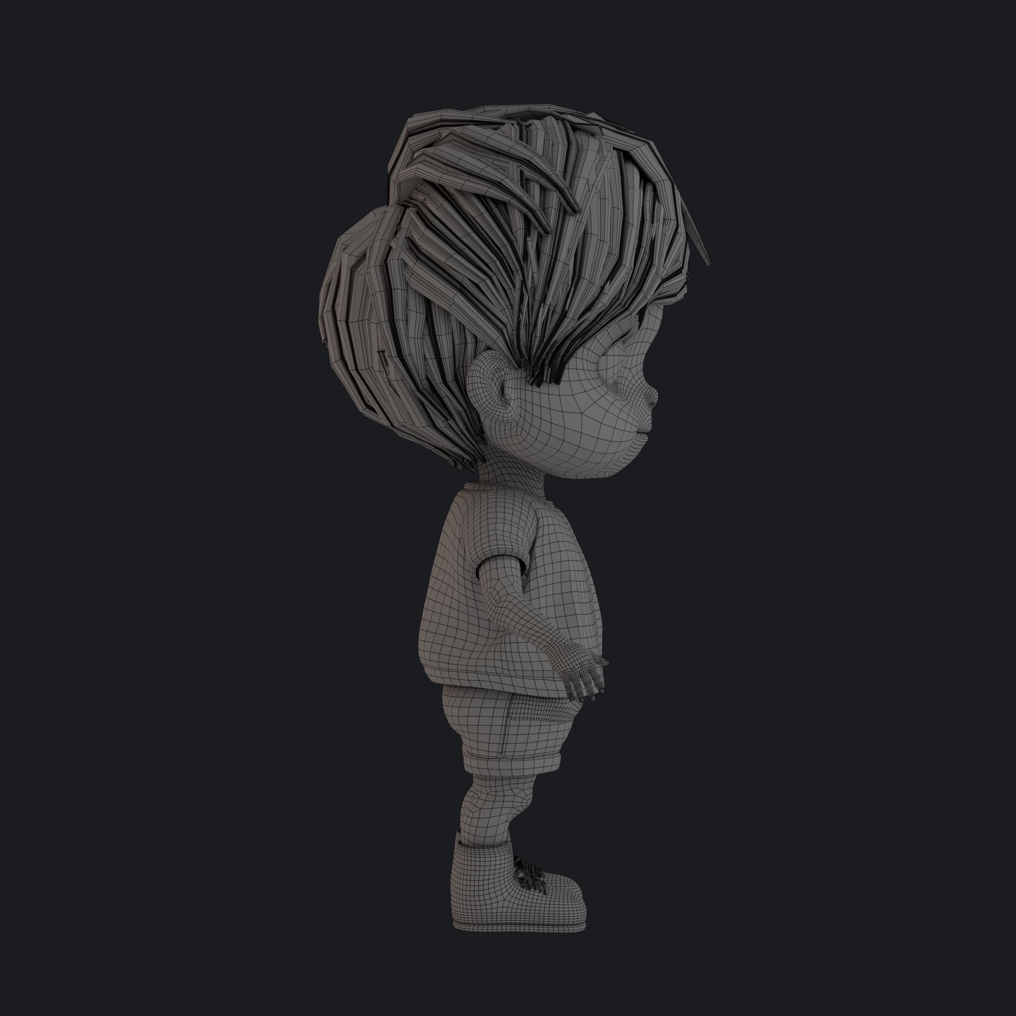 Cartoon Boy Rigged 3D model_20