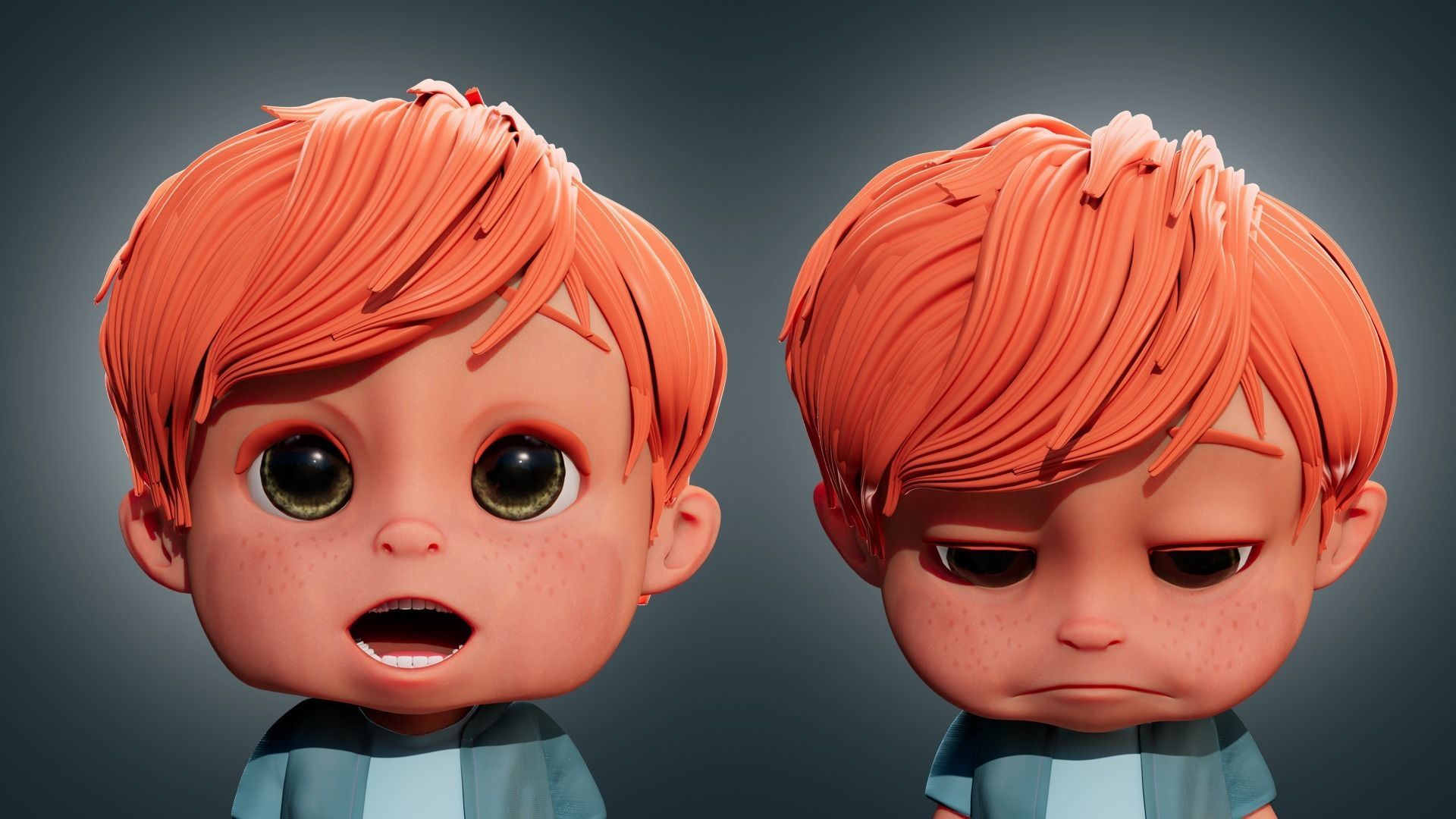 Cartoon Boy Rigged 3D model_2