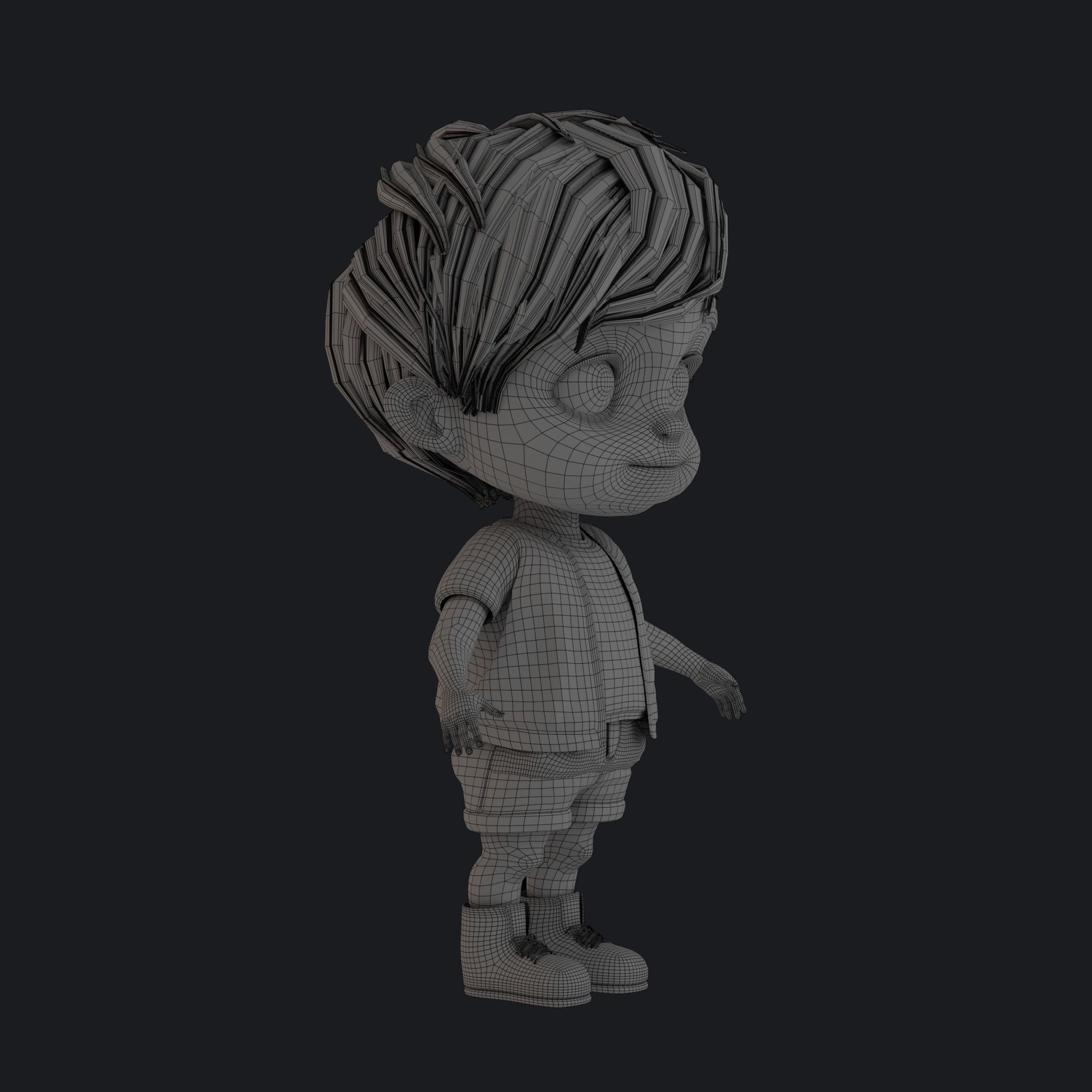 Cartoon Boy Rigged 3D model_19