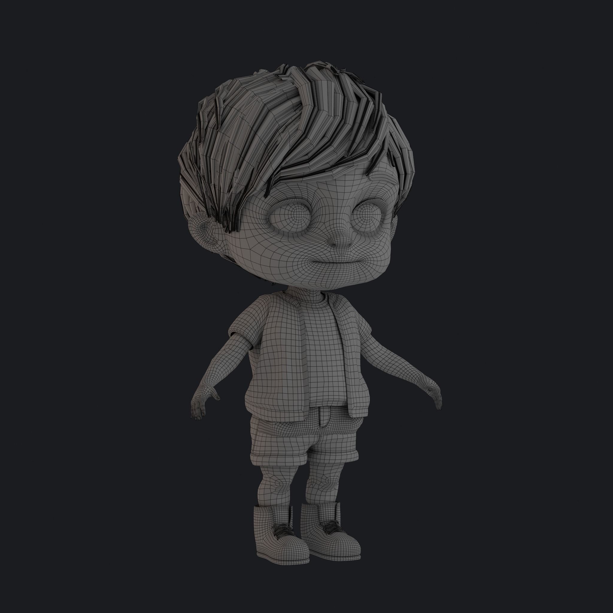 Cartoon Boy Rigged 3D model_18