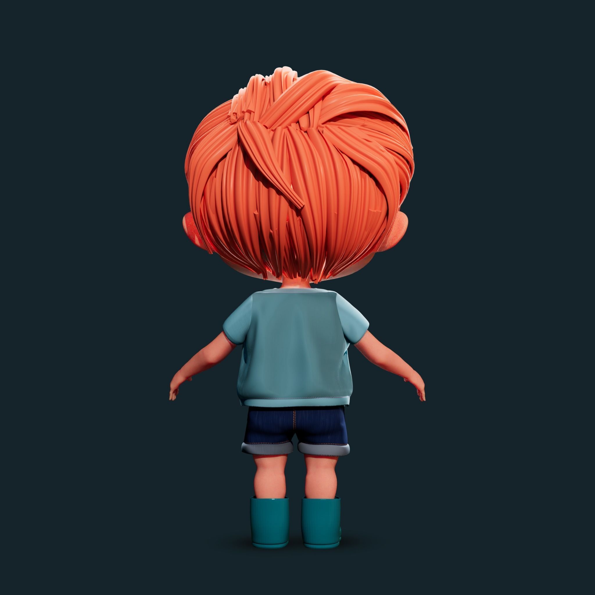 Cartoon Boy Rigged 3D model_12