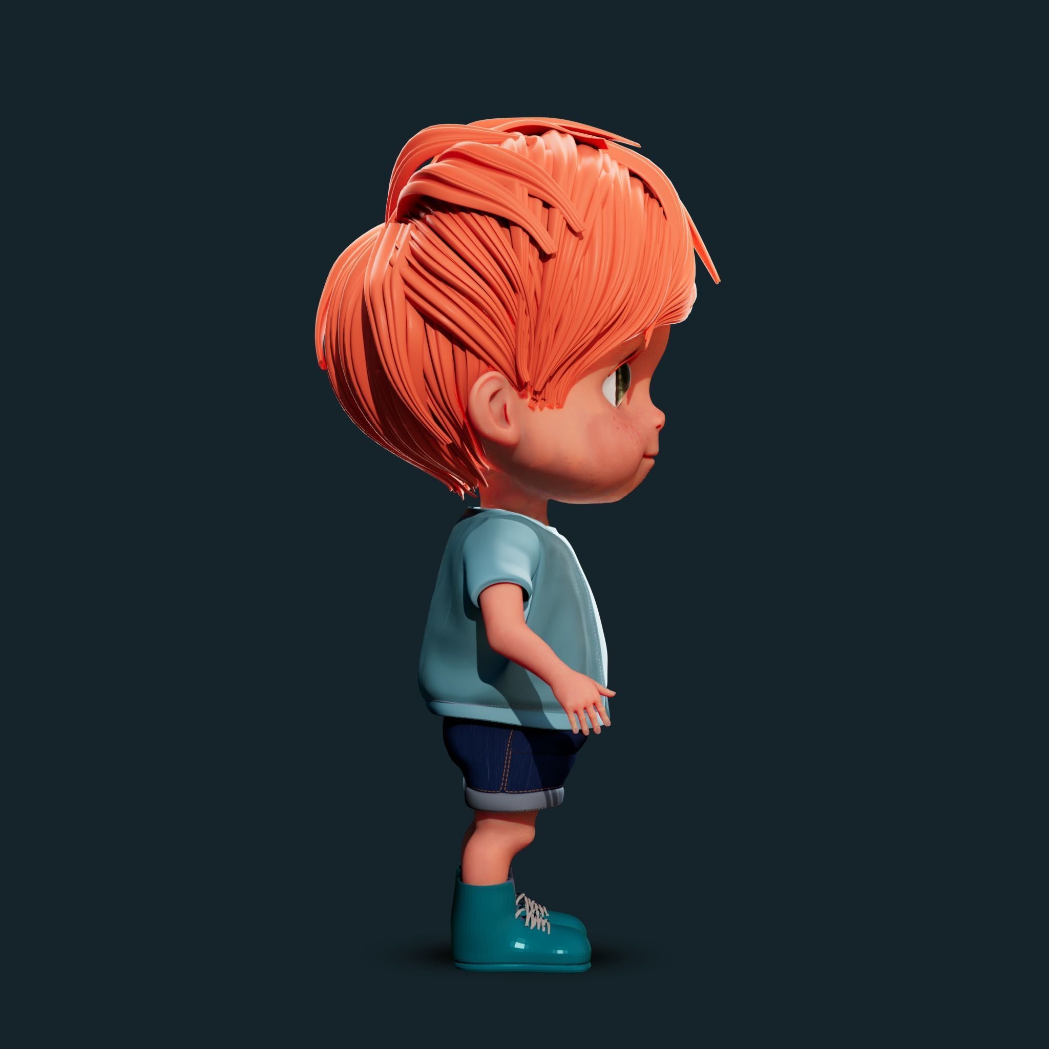 Cartoon Boy Rigged 3D model_10