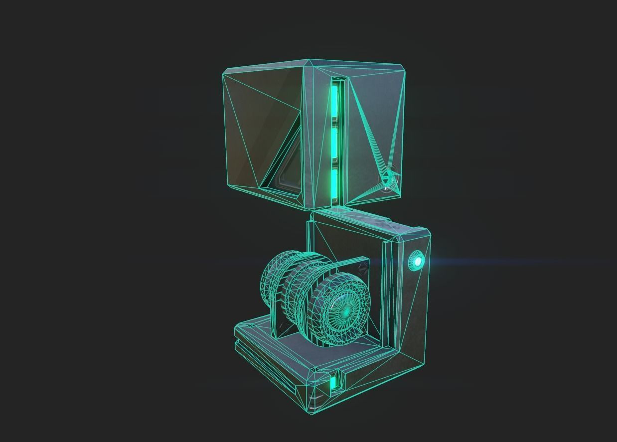 Holocube Camera Spy Recorder Drone Low-poly 3D model_8