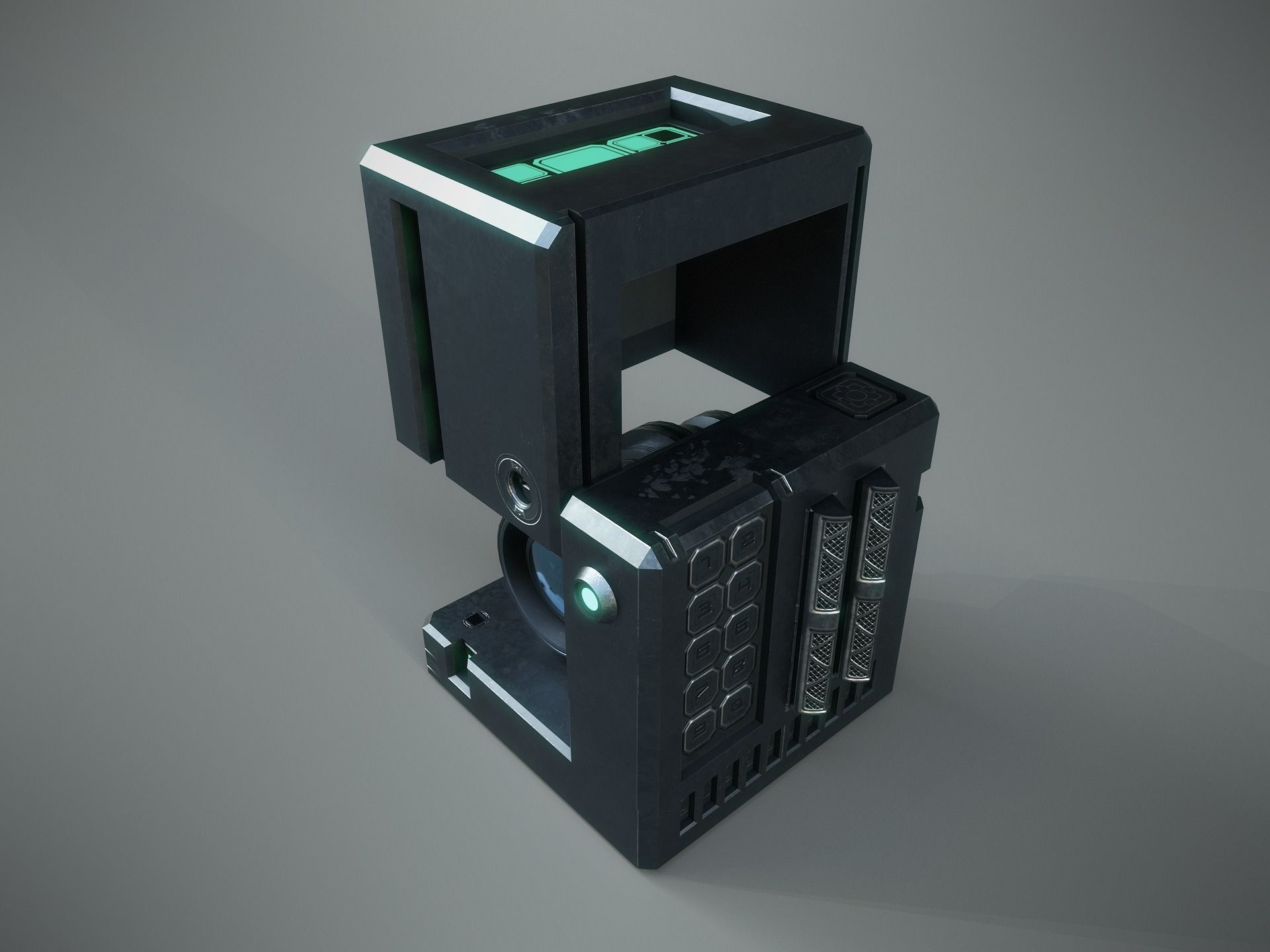 Holocube Camera Spy Recorder Drone Low-poly 3D model_2