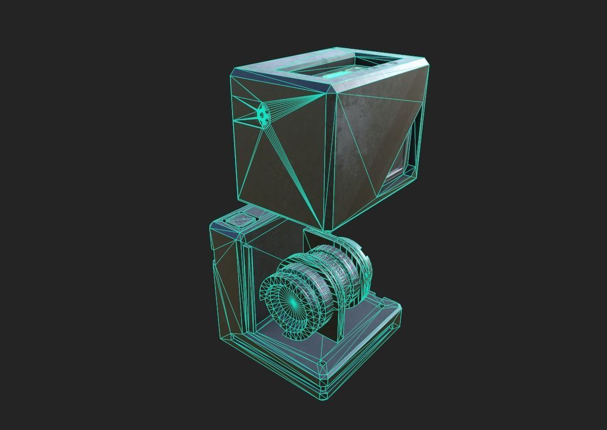 Holocube Camera Spy Recorder Drone Low-poly 3D model_10