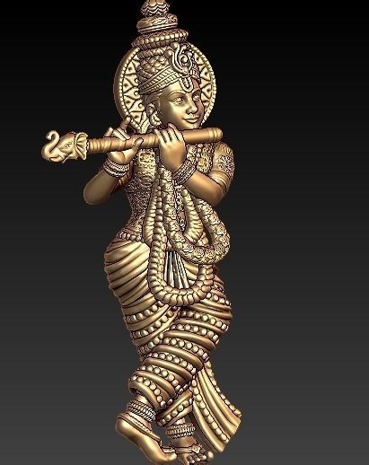 Krishna Pendant 3D print model_3