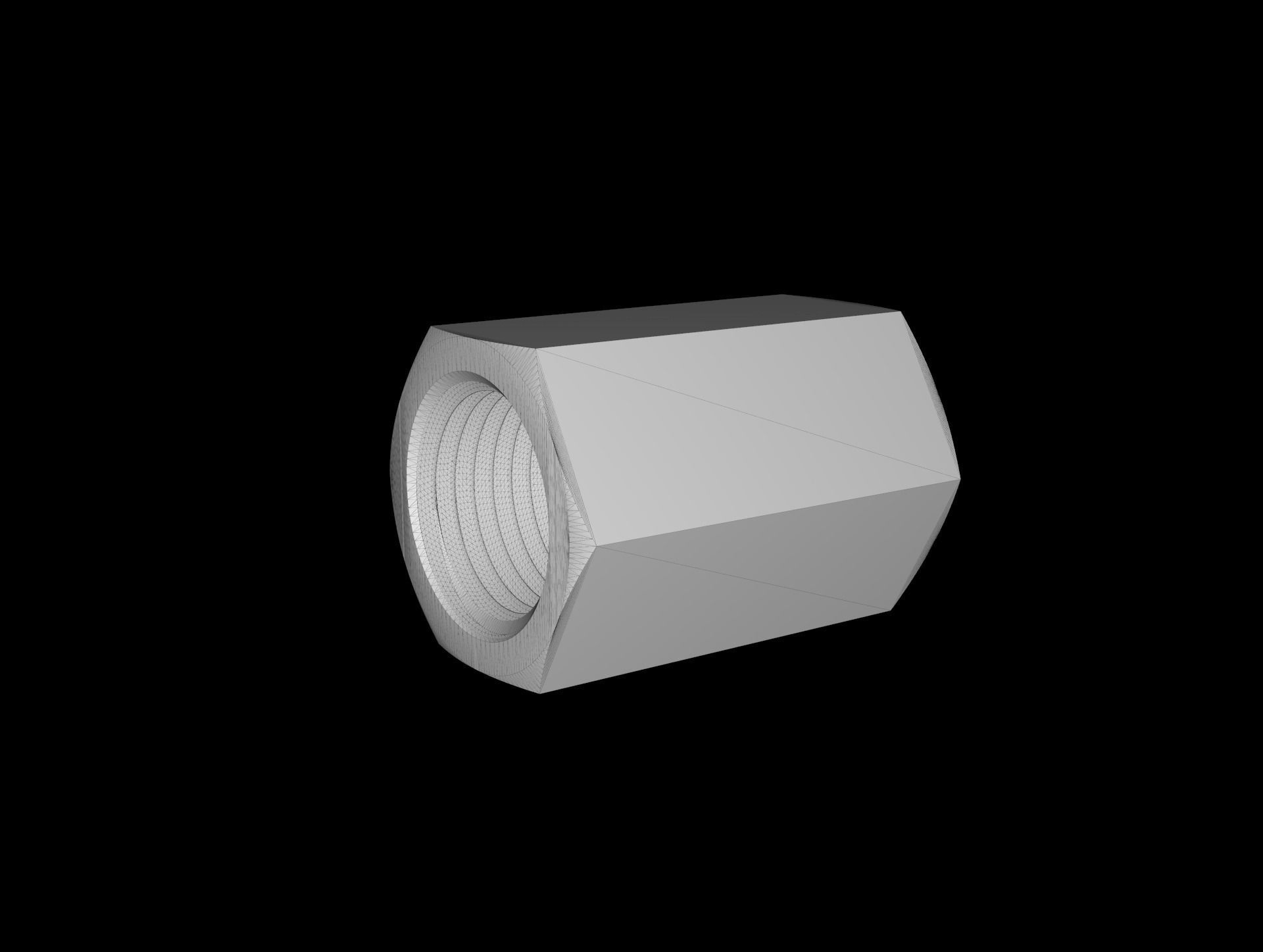 Hex NPT pipe coupling collection 3D model_6