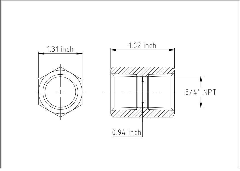 Hex NPT pipe coupling collection 3D model_9