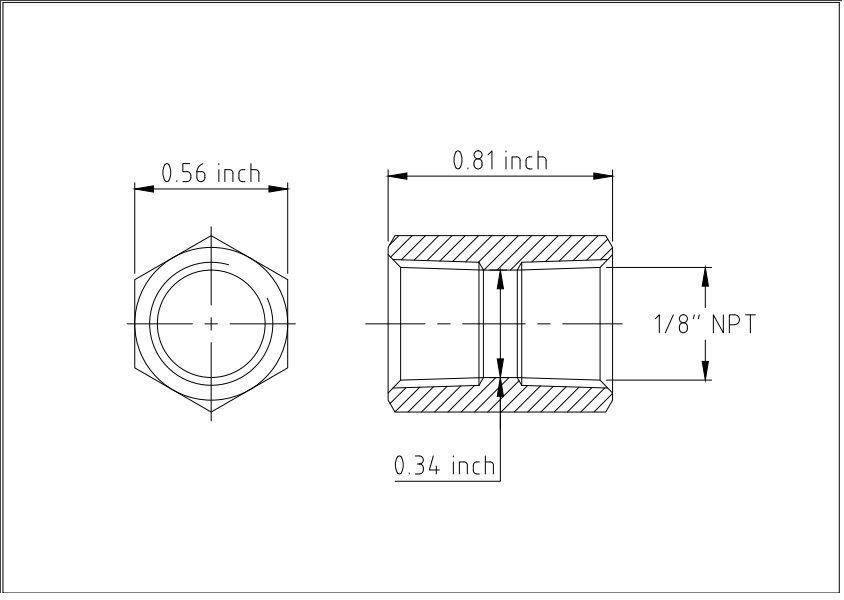 Hex NPT pipe coupling collection 3D model_11