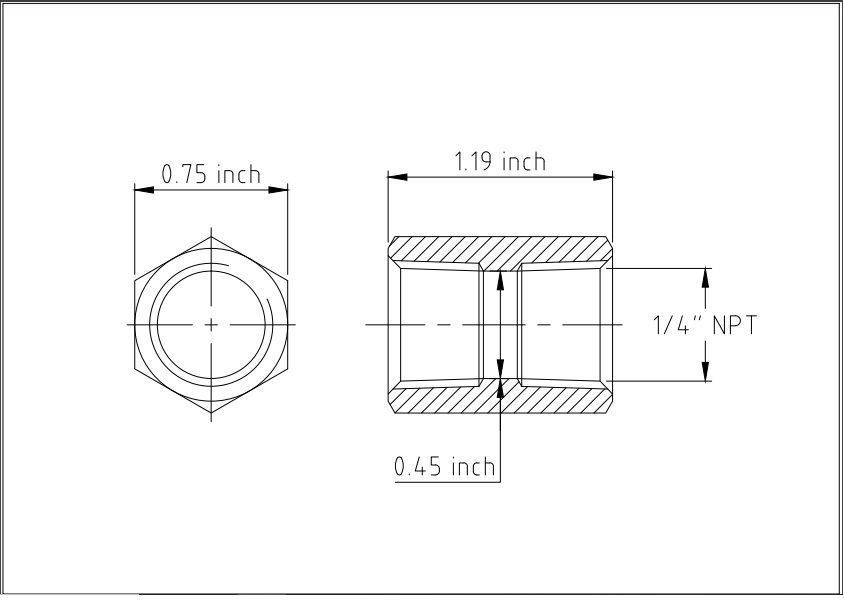 Hex NPT pipe coupling collection 3D model_8