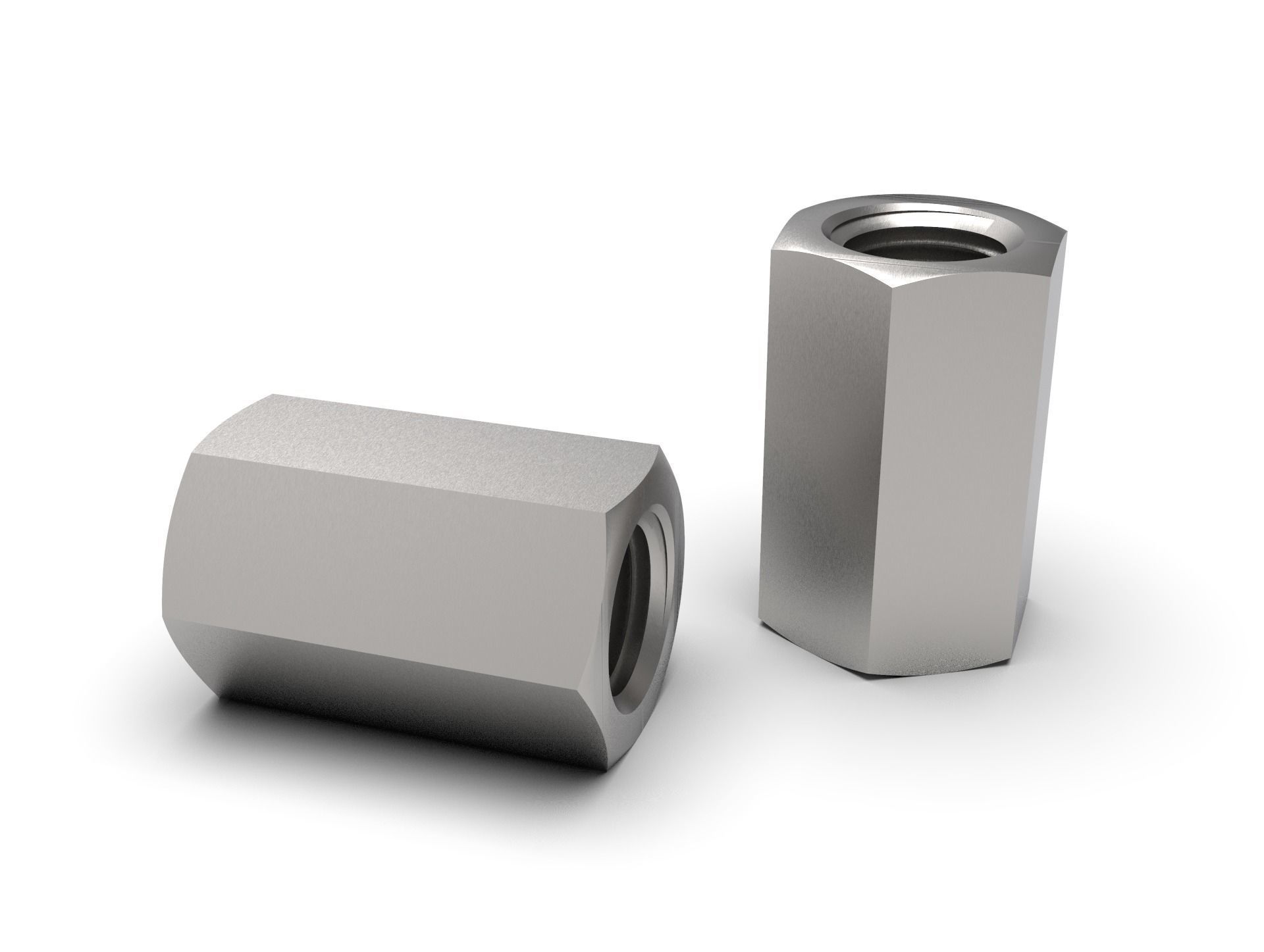 Hex NPT pipe coupling collection 3D model_3