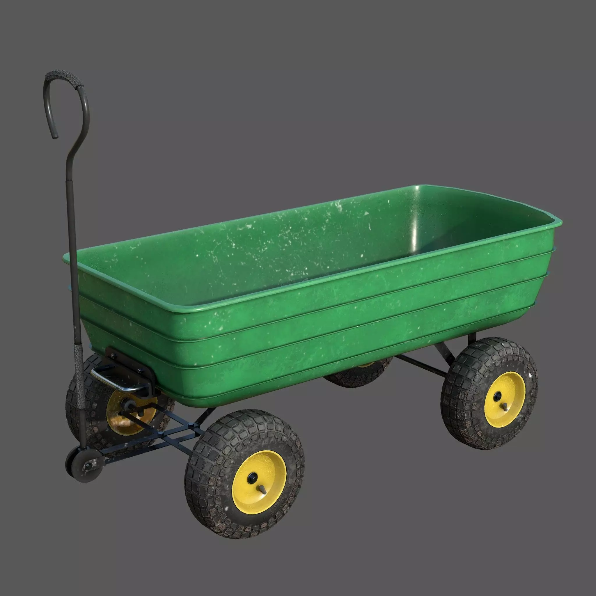 Garden Cart Low-poly 3D model_0