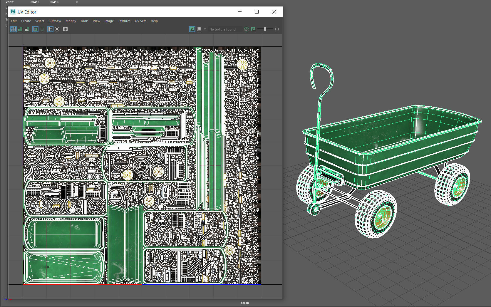 Garden Cart Low-poly 3D model_10