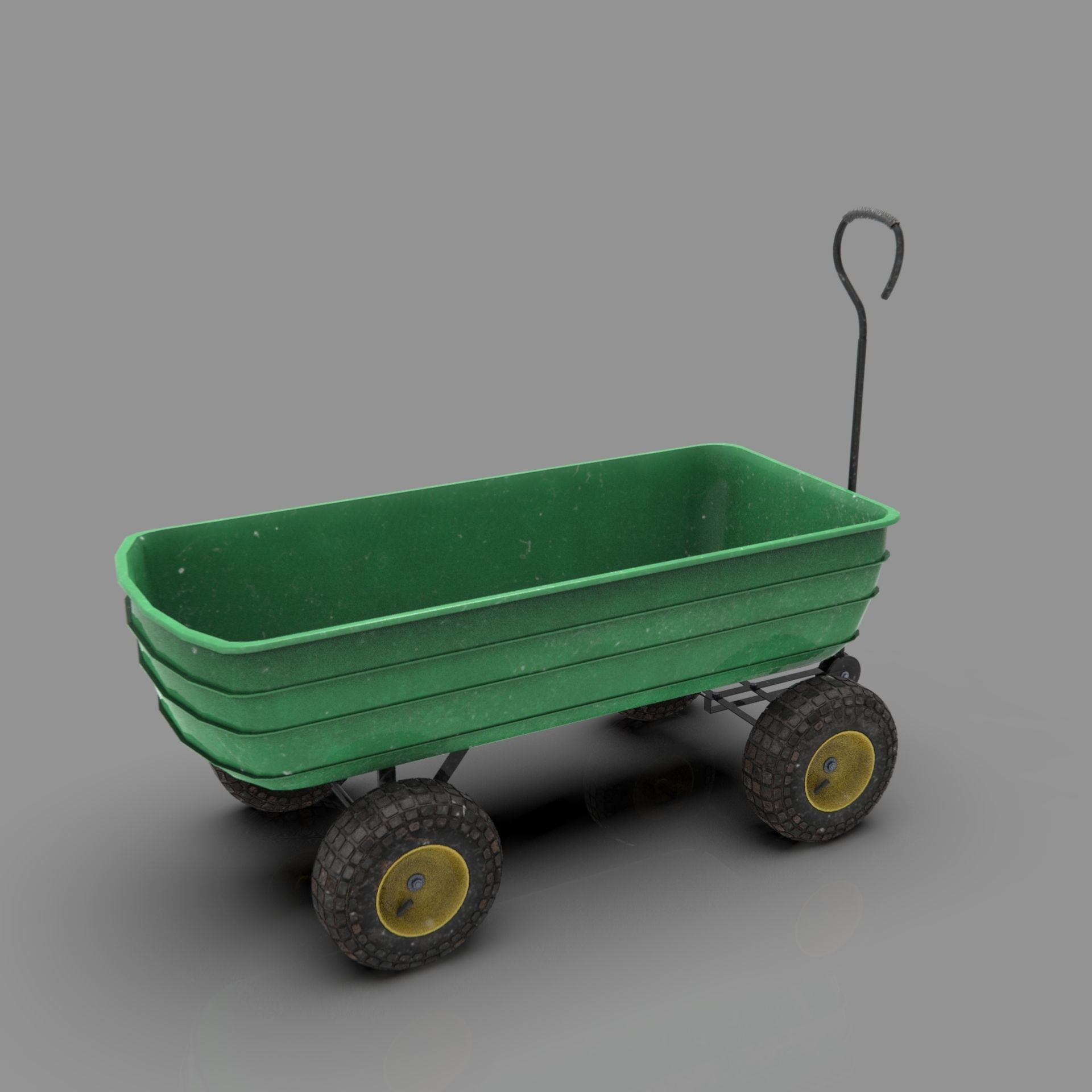 Garden Cart Low-poly 3D model_15