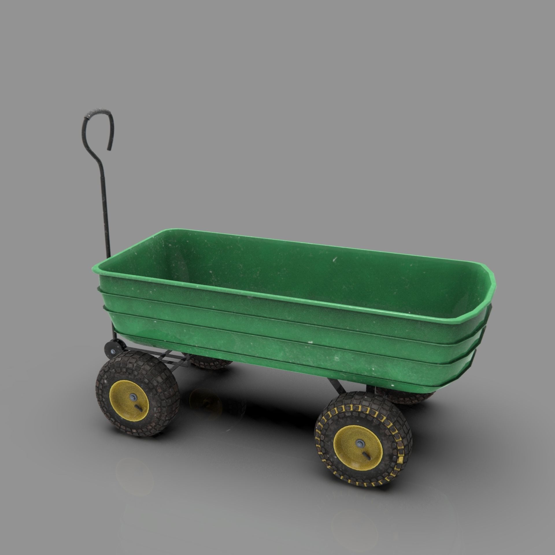 Garden Cart Low-poly 3D model_14