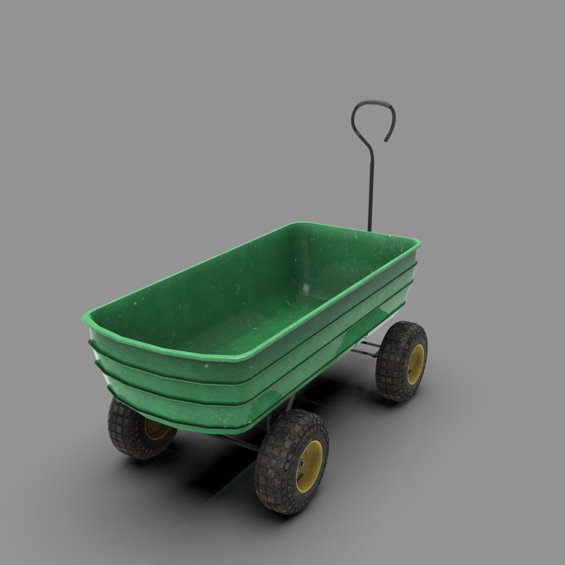 Garden Cart Low-poly 3D model_18