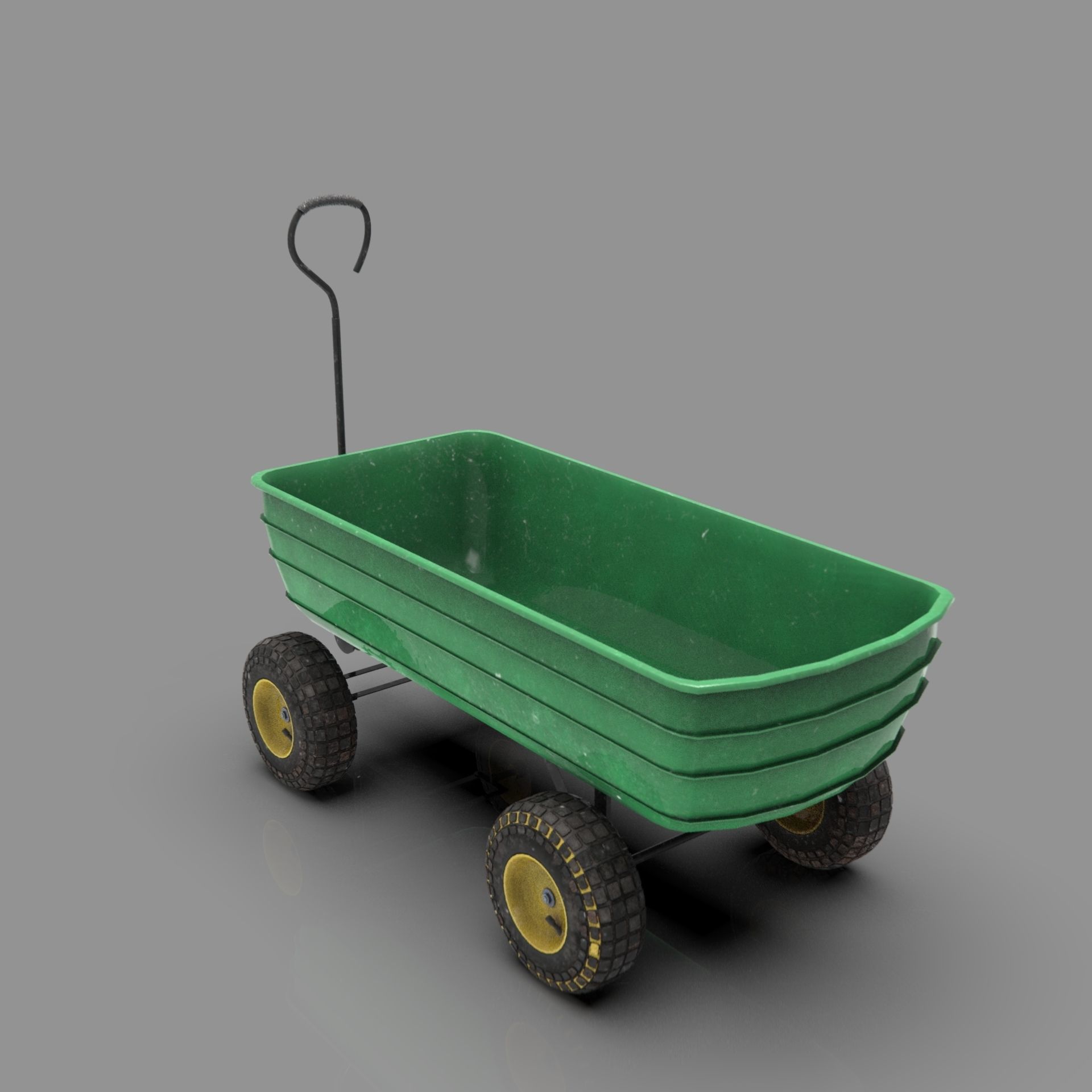 Garden Cart Low-poly 3D model_13