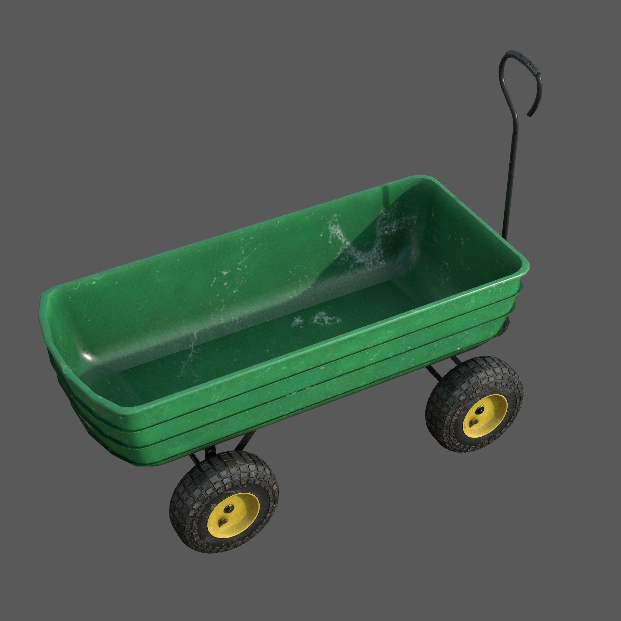 Garden Cart Low-poly 3D model_2