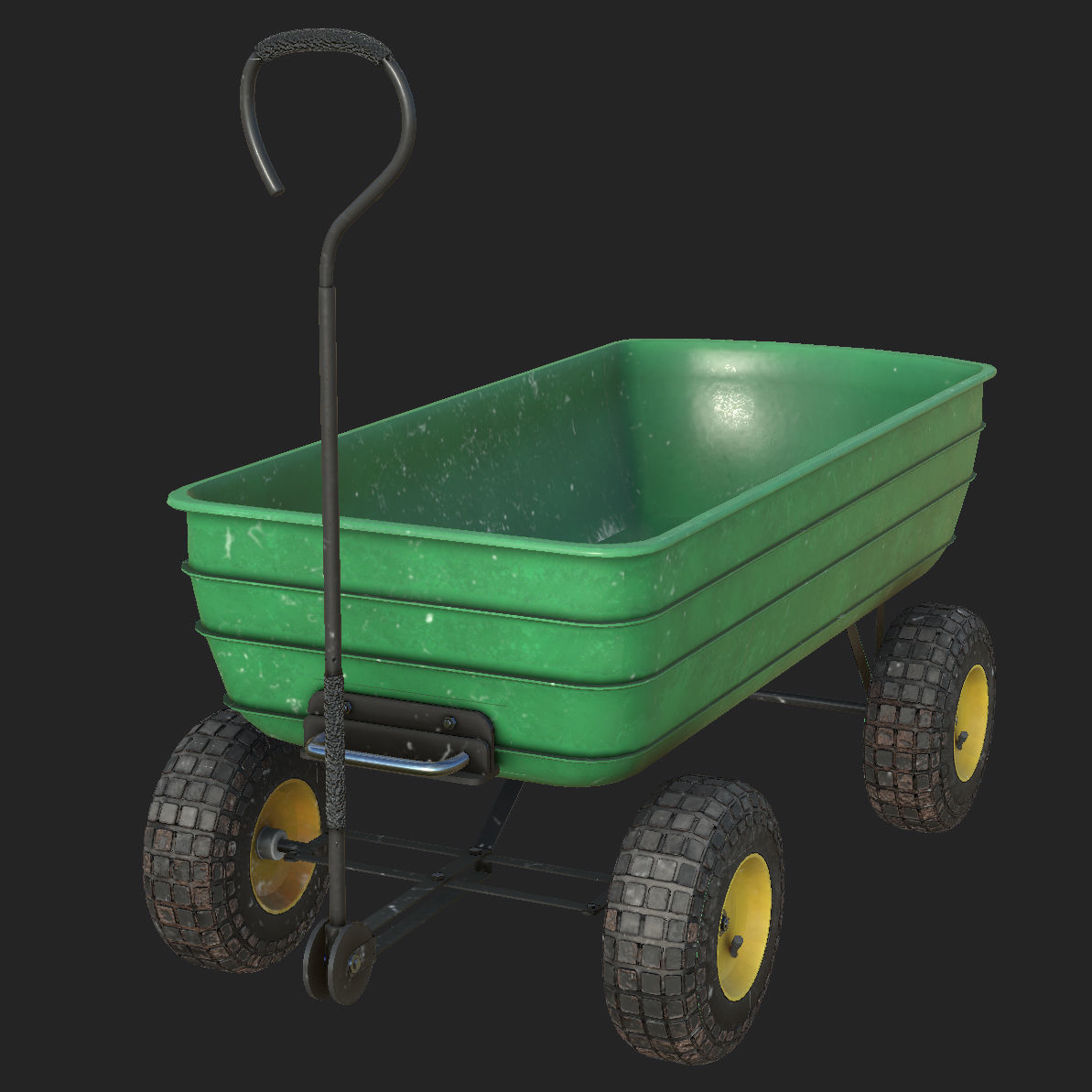 Garden Cart Low-poly 3D model_1