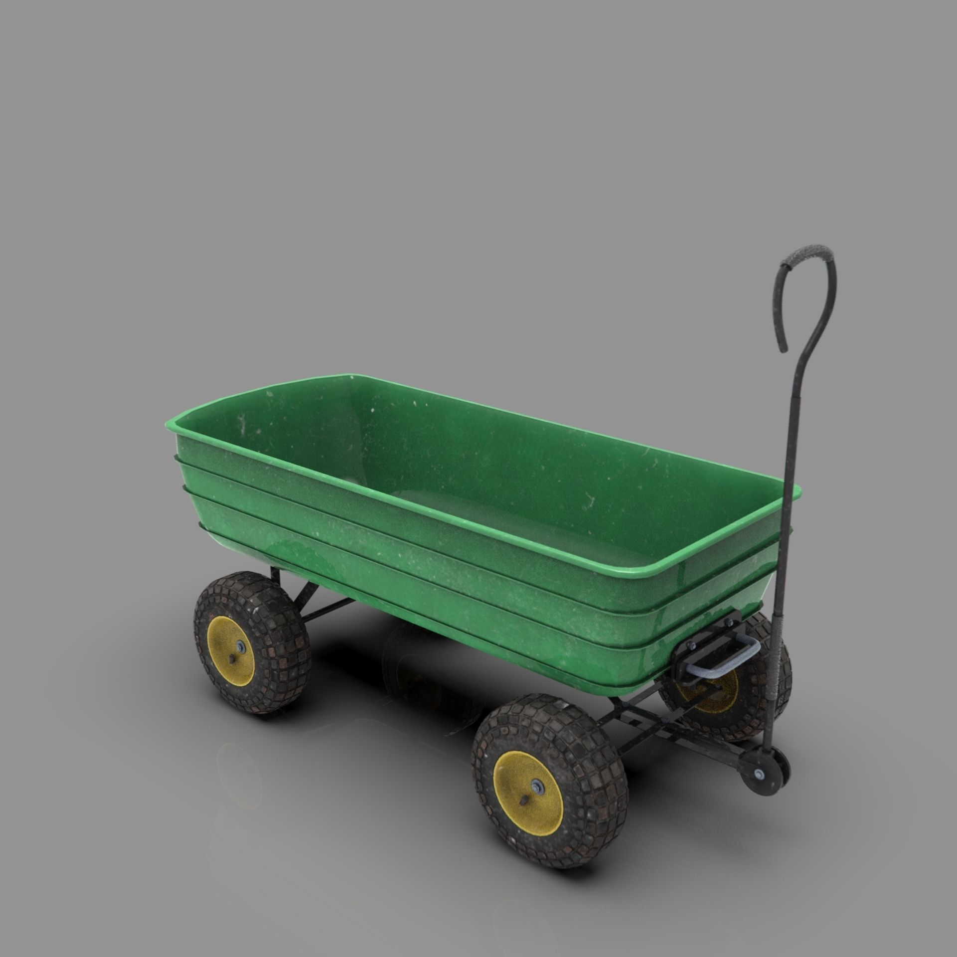 Garden Cart Low-poly 3D model_19