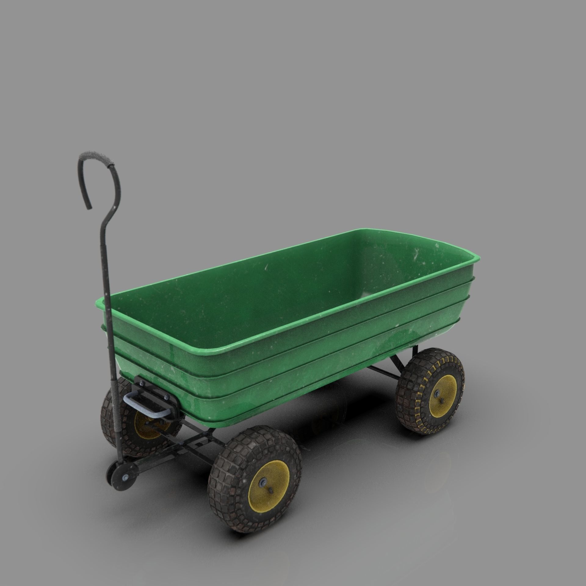 Garden Cart Low-poly 3D model_16