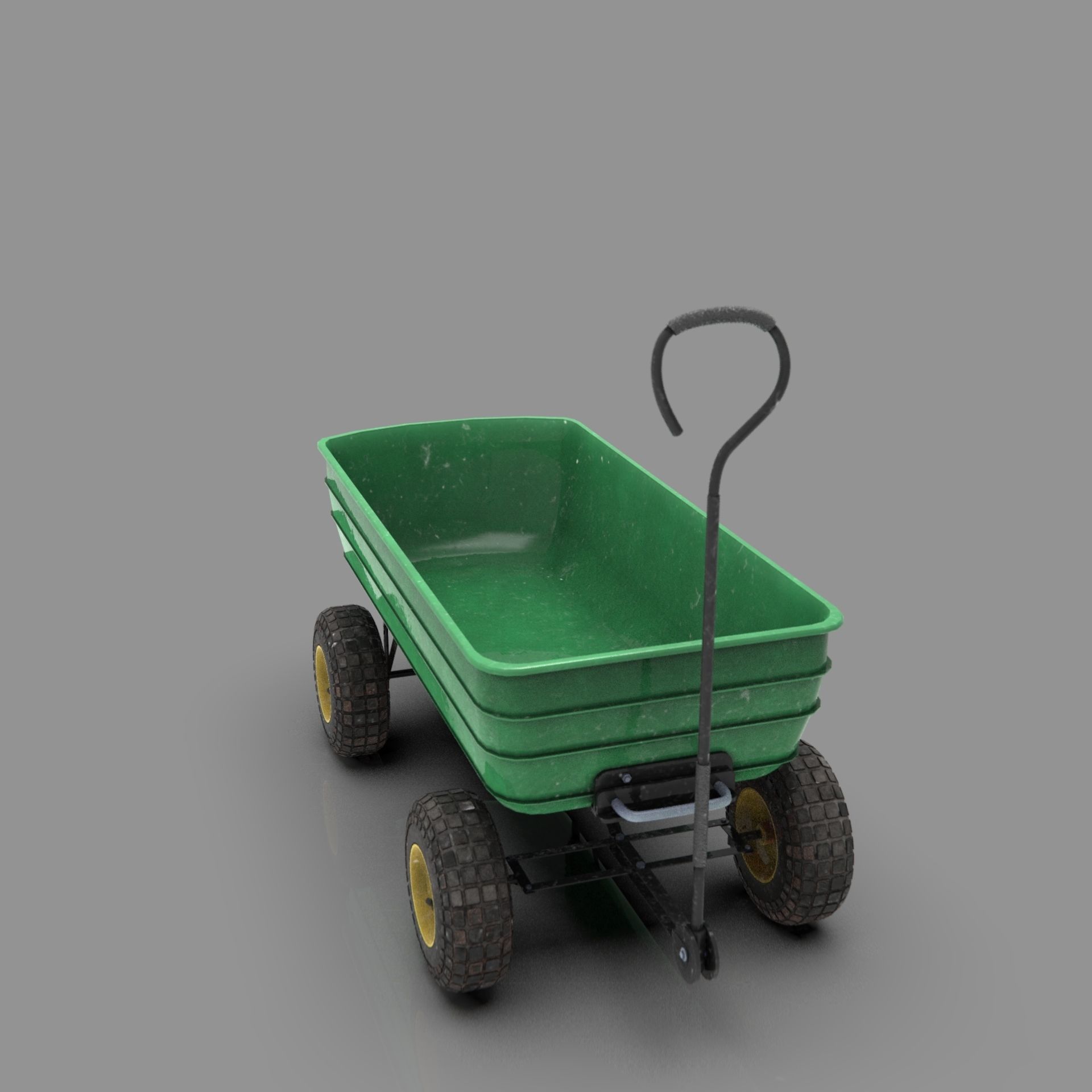 Garden Cart Low-poly 3D model_17