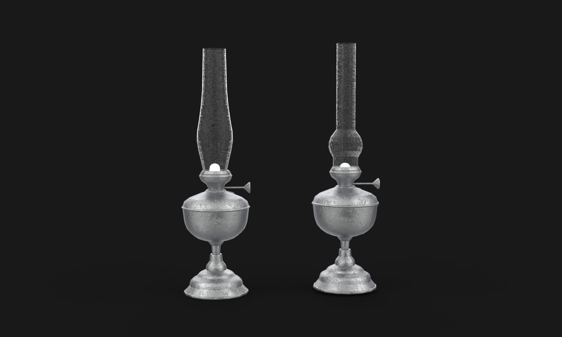 Old Oil Lamp Low-poly 3D model_6