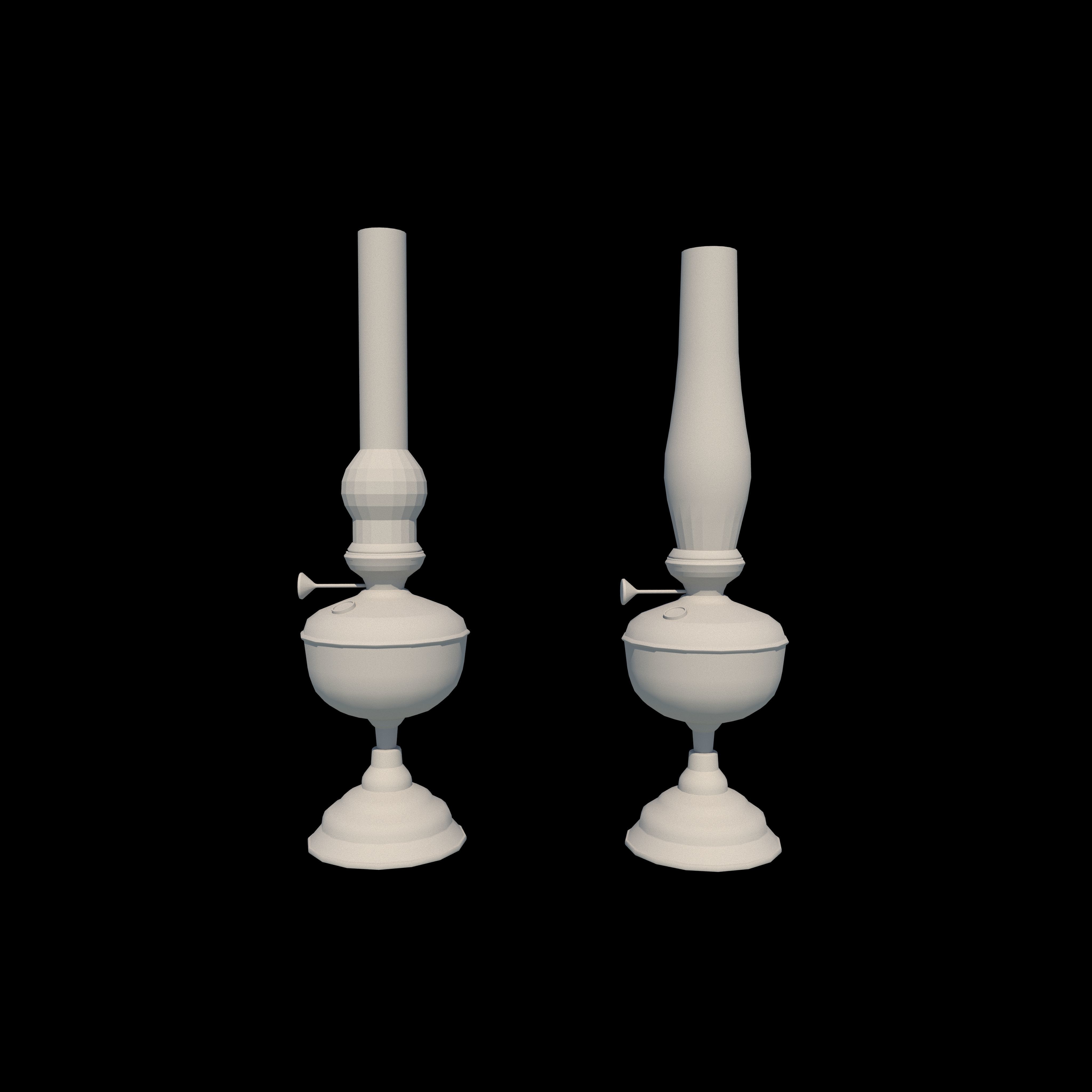 Old Oil Lamp Low-poly 3D model_5