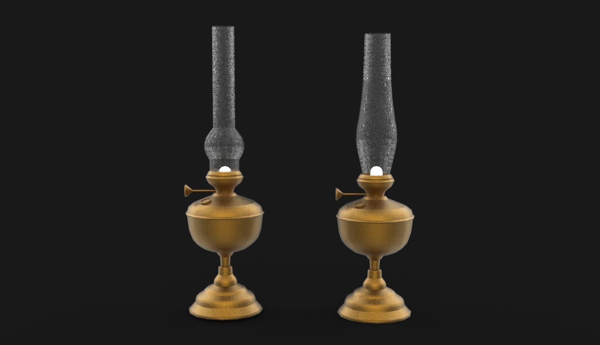 Old Oil Lamp Low-poly 3D model_2