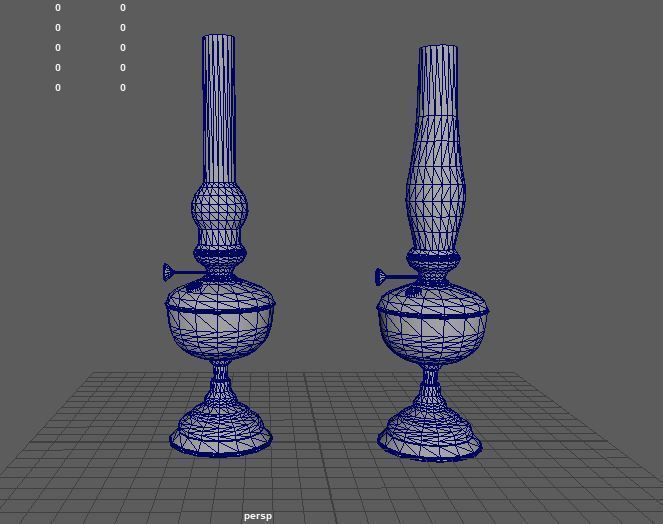 Old Oil Lamp Low-poly 3D model_8