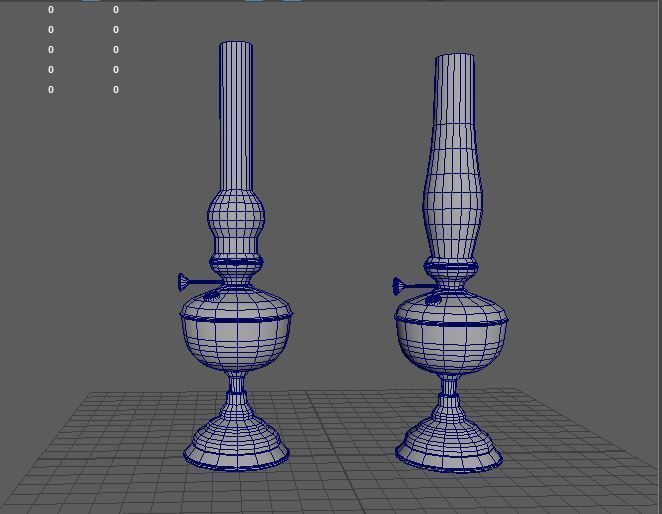 Old Oil Lamp Low-poly 3D model_4