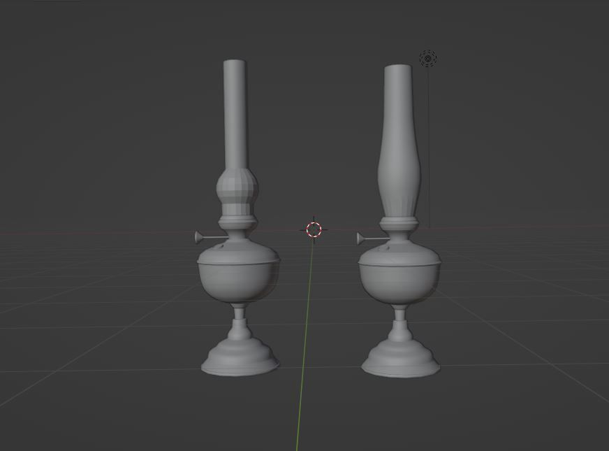 Old Oil Lamp Low-poly 3D model_9