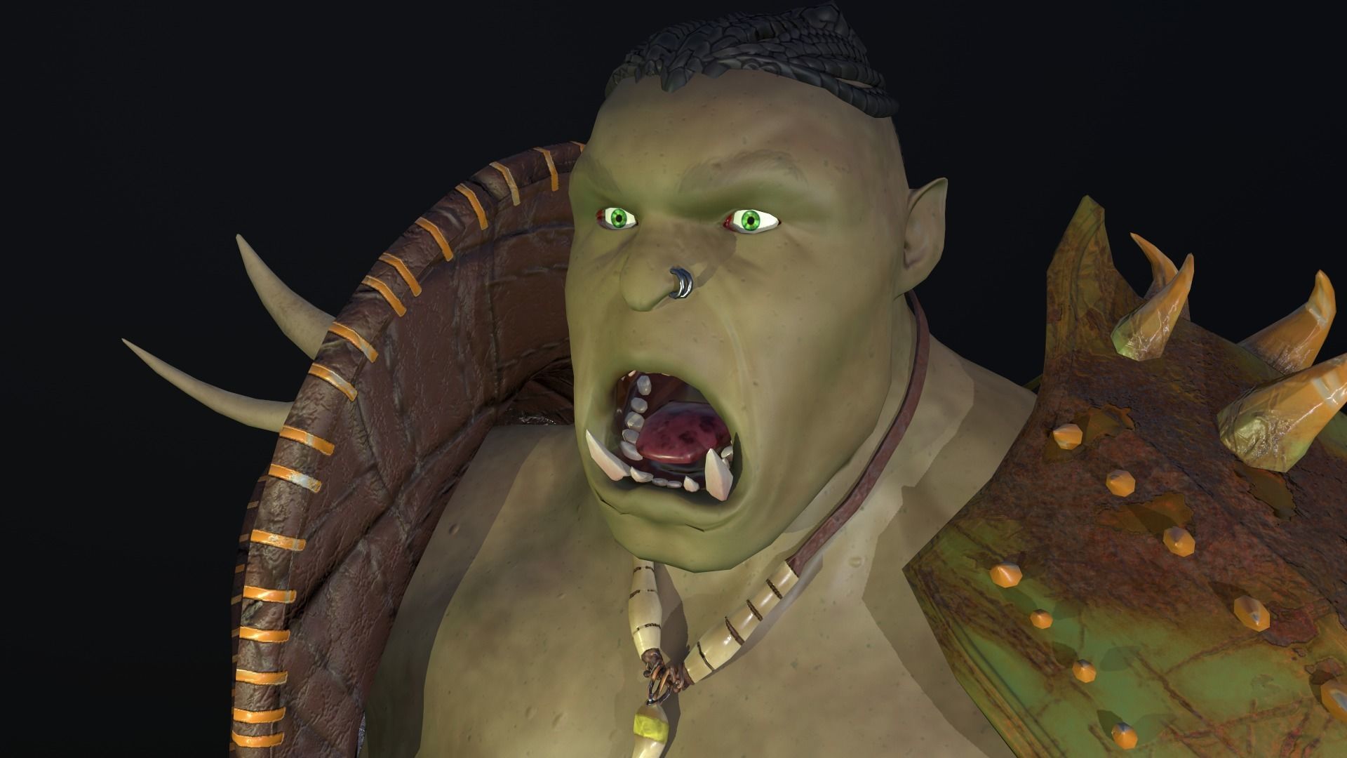 Orc Warrior Game ready model PBR Low-poly 3D model_3